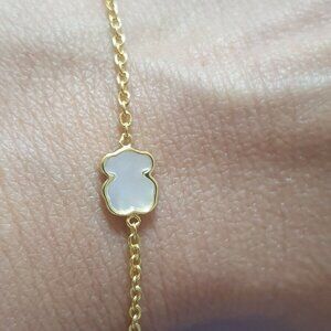 Tous Dainty Bear Mother Of Pearl Bracelet